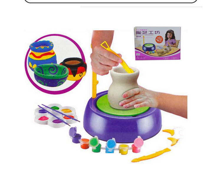 Bginners Pottery Wheel Kit Craft Toys For Kids With Paints And Tools Diy