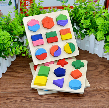 Wooden Geometrical Shape Baby Toy Jigsaw