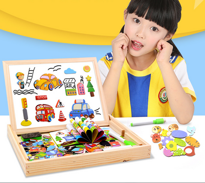 Magnetic spelling children's double-sided drawing board