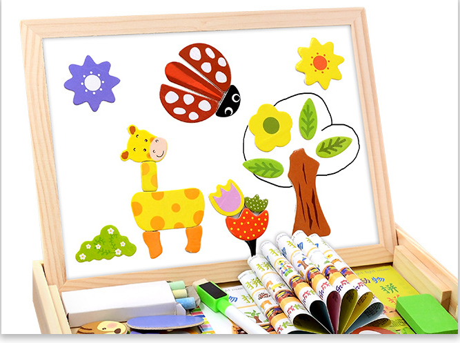 Magnetic spelling children's double-sided drawing board