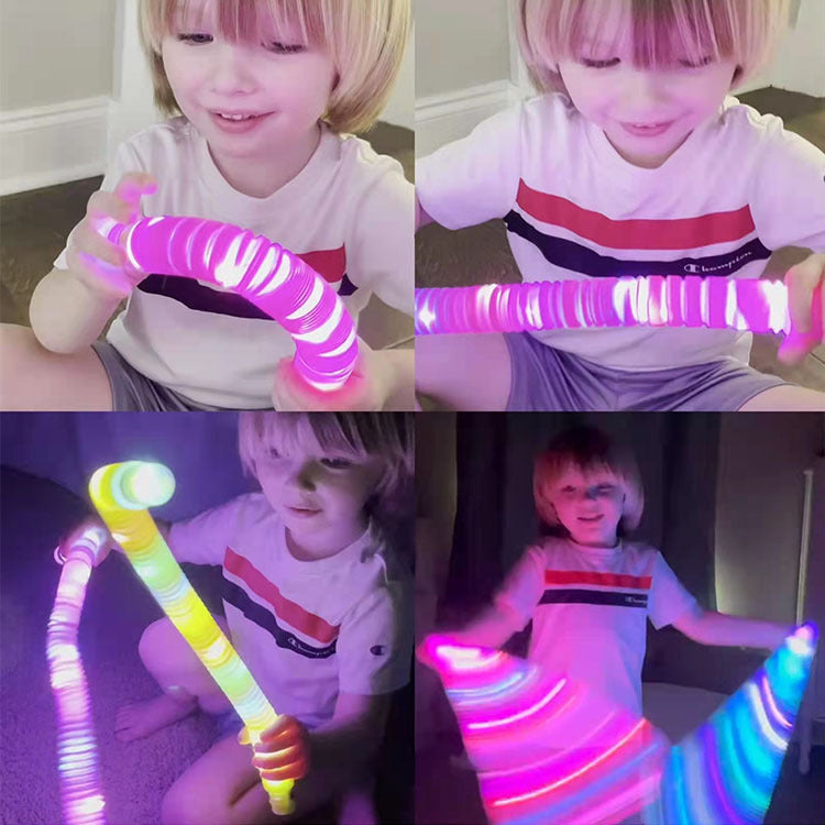 Flashing Telescopic Tube Color Stretching Tube LED Decompression Venting Toys