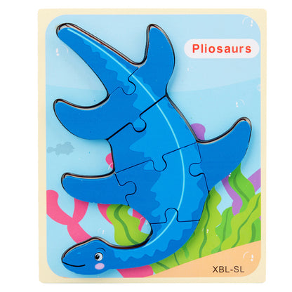 Baby Wooden Cartoon Dinosaur 3D Puzzle Jigsaw for Kids