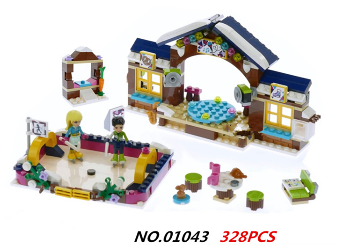 Goodfriends series ski resort ice rink assembled toy blocks 01043