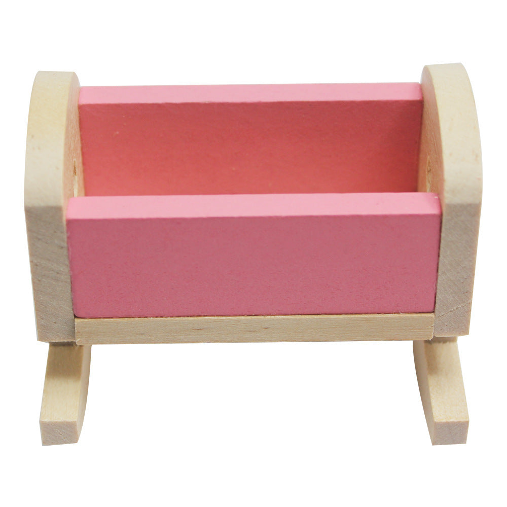 Small Furniture Wooden High Bed Children's Play House