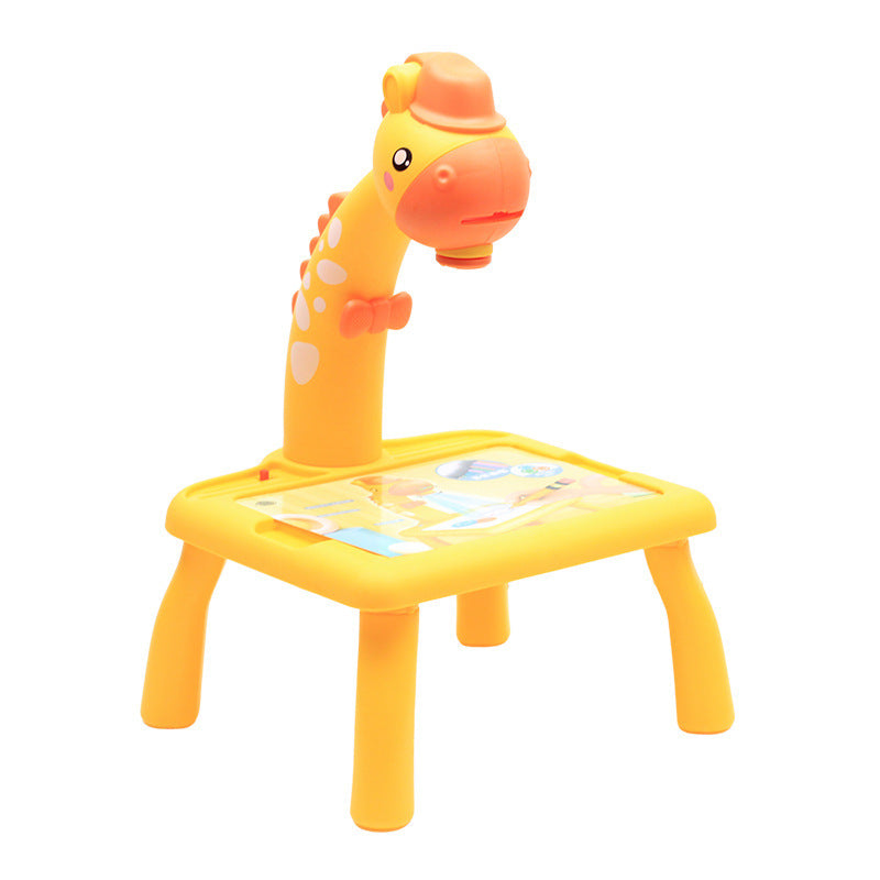 Cartoon Giraffe Projection Painting Study Desk