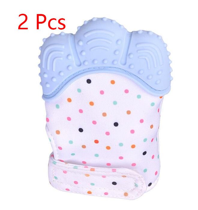 Baby teether baby anti-bite silicone molar gloves children's sound toys