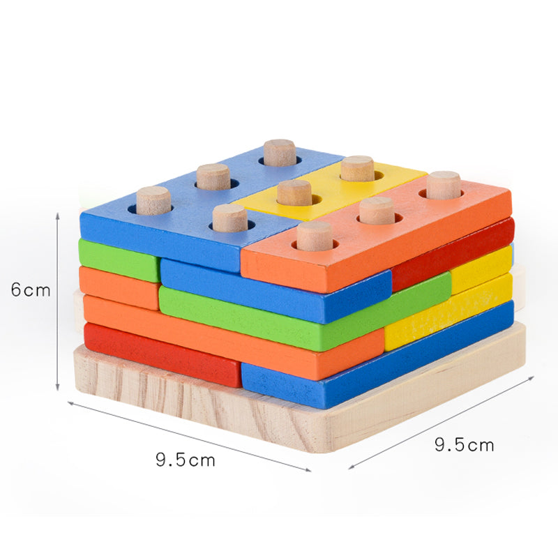 Young children assembling cube toy