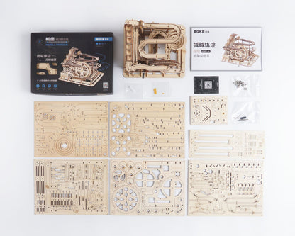 DIY handmade wooden ball rail hub model