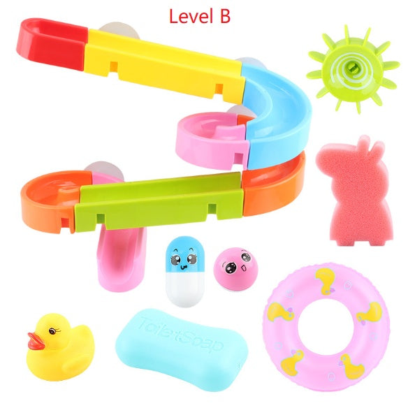 Baby water track assembling slides bathing bath toys