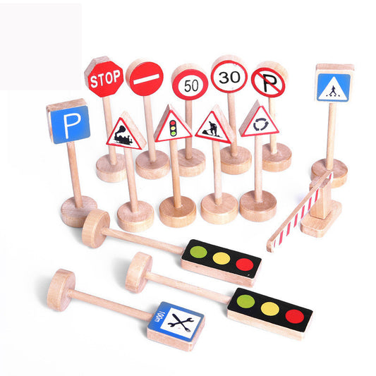 Wooden Street Traffic Signs Toys