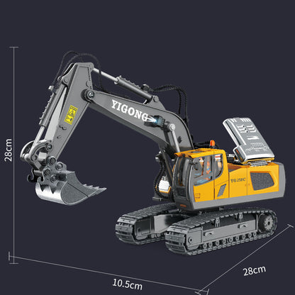 Children's Simple Alloy Charging Excavator Toy Car