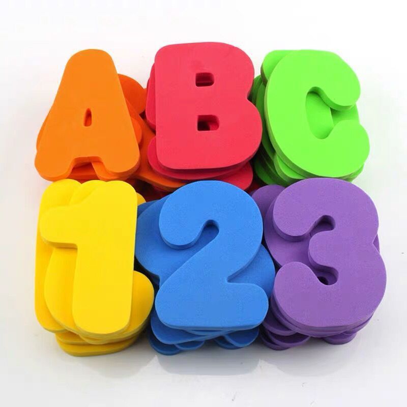 Numbers and letters stickers Bath toys