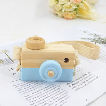 Cute Wooden Camera Toys Baby Kid Hanging Photography