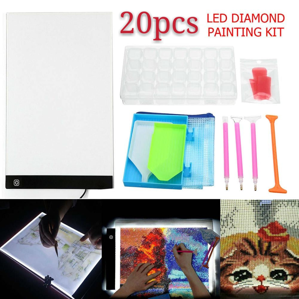 Diamond Painting Embroidery Tools plus LED drawing board