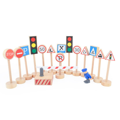 Wooden Street Traffic Signs Toys