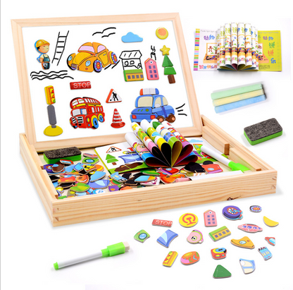 Magnetic spelling children's double-sided drawing board