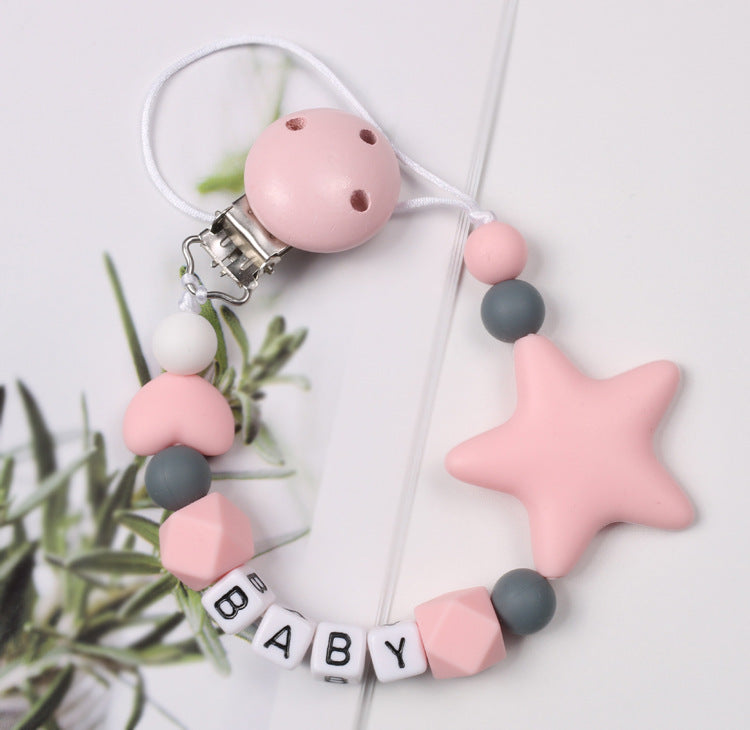 Baby Pacifier Chain Five Pointed Star Gum Anti Dropping Chain