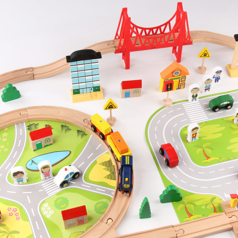 Children's Train Track Set Assembling Building Blocks Toys