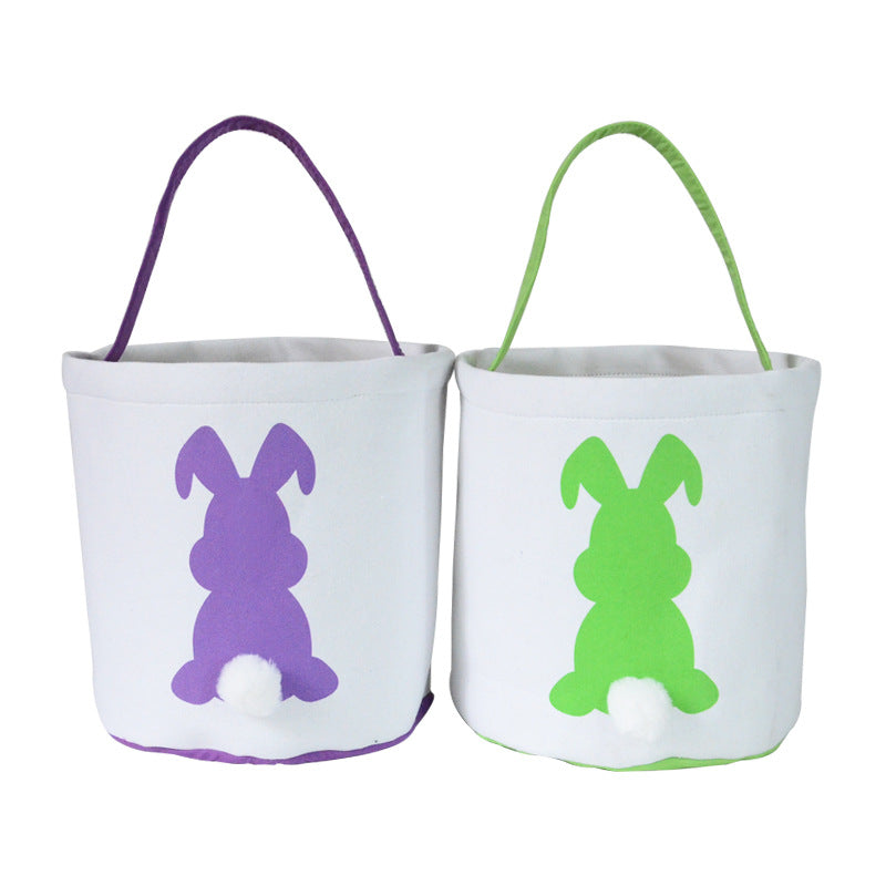 Happy Easter Burlap Bunny Ears Bags Easter Basket