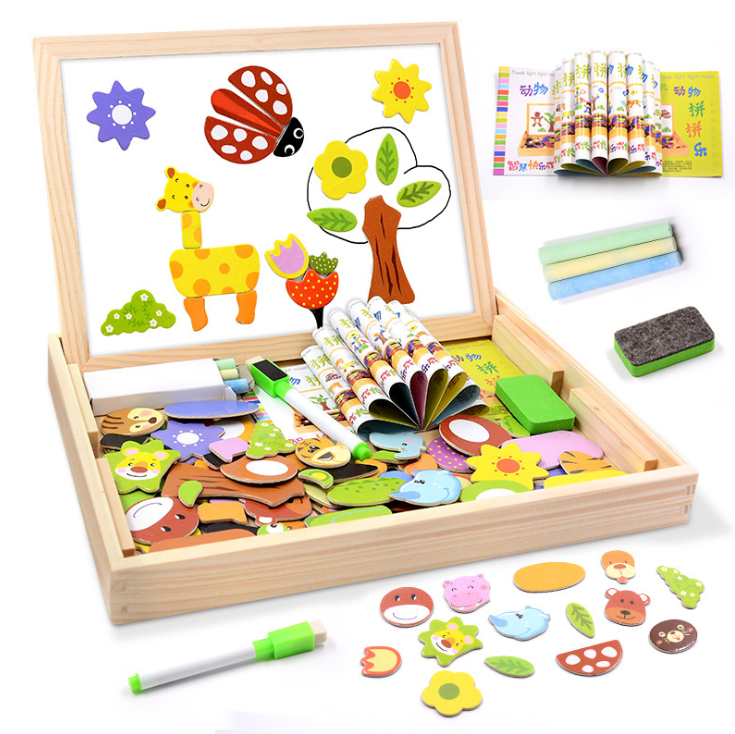 Magnetic spelling children's double-sided drawing board