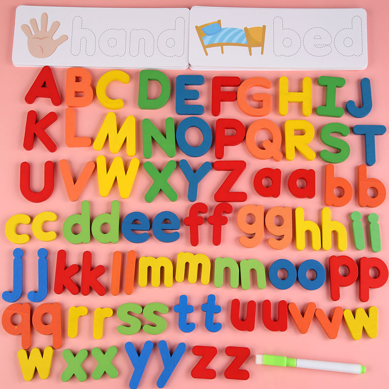 Children Spell Words and English Letters To Describe Educational Toys