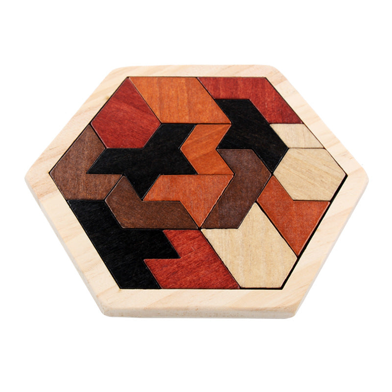 Wooden Hexagonal Geometric Puzzle