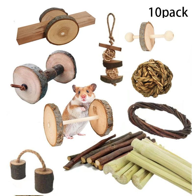 Wooden Hamster Rabbits Birds Play Molar Toys