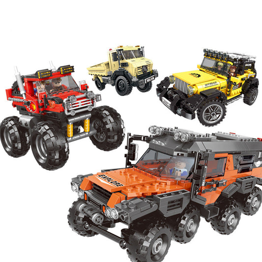 Jeep Bigfoot All Terrain Truck Small Particle Building Blocks Puzzle Toys