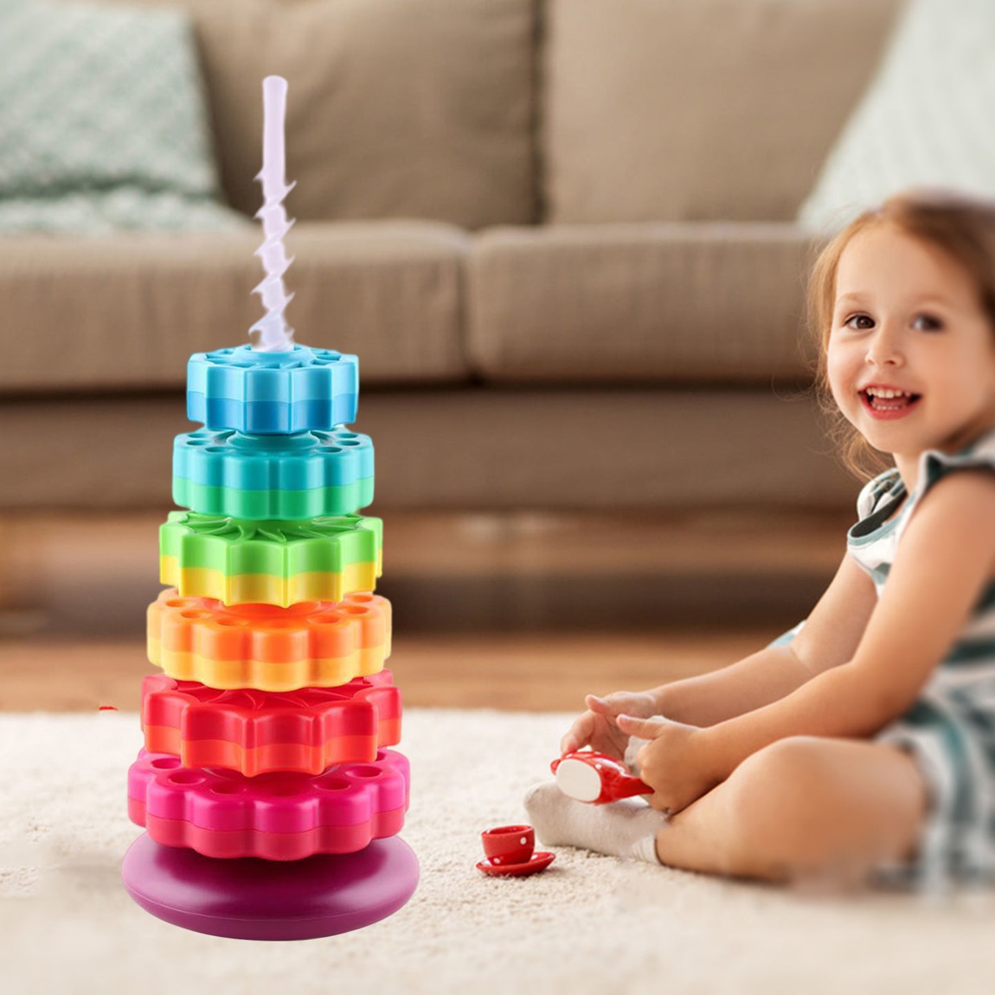 Infant Large Rainbow Revolving Tower