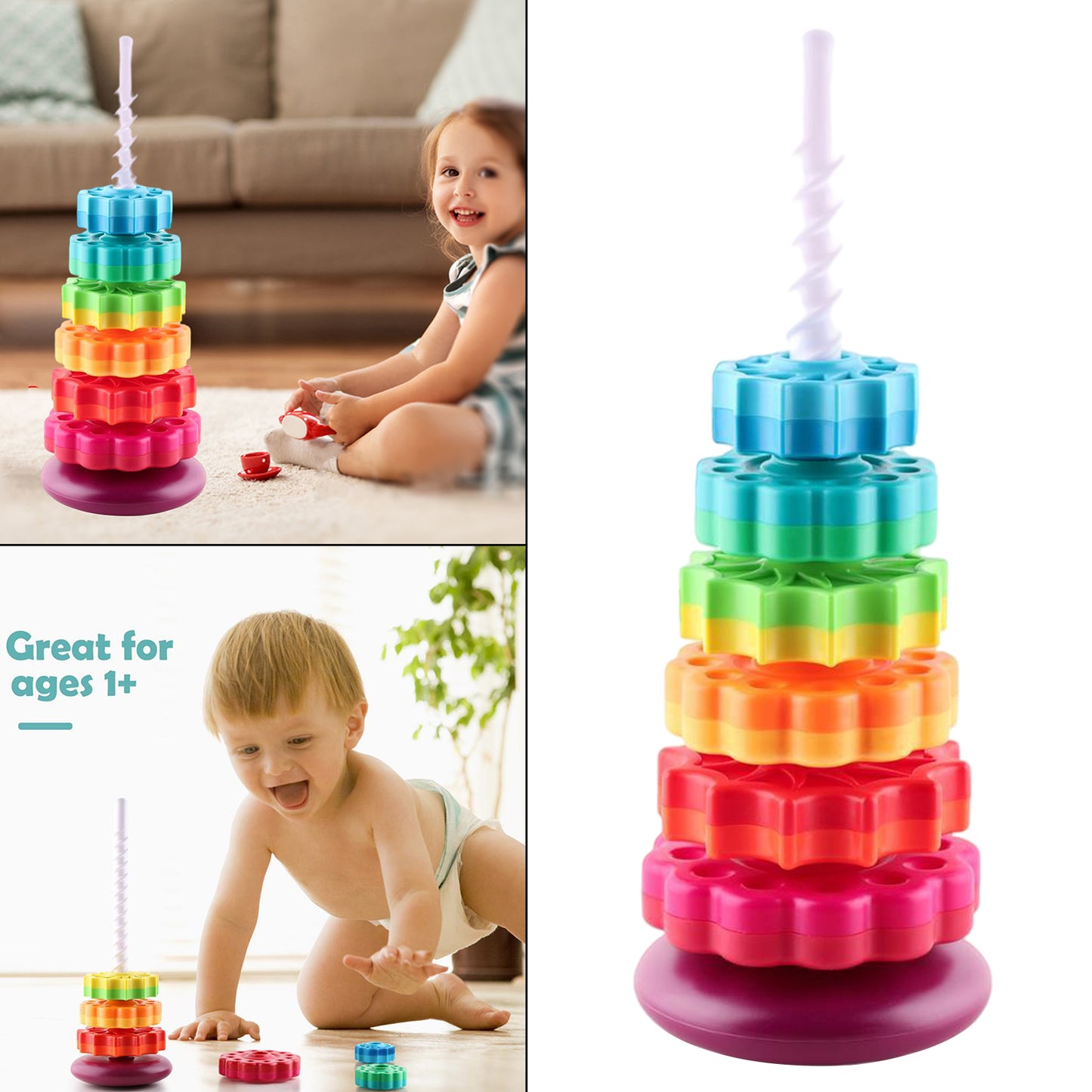 Infant Large Rainbow Revolving Tower