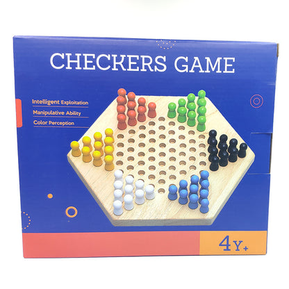 Wooden Puzzle Desktop Hexagon Checkers