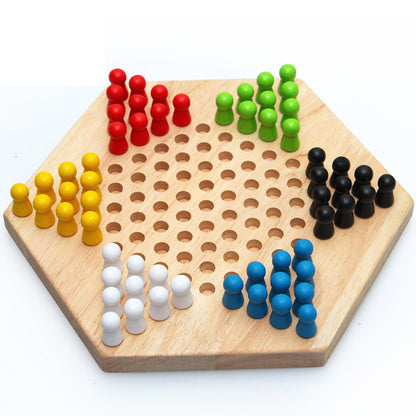 Wooden Puzzle Desktop Hexagon Checkers