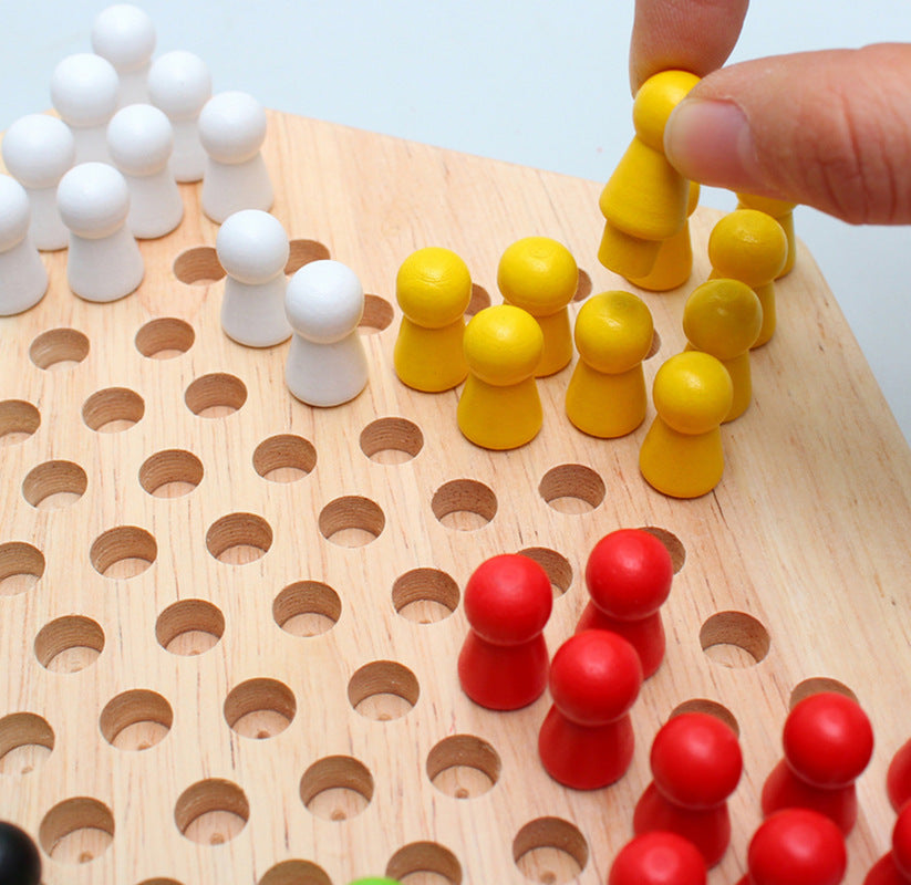 Wooden Puzzle Desktop Hexagon Checkers