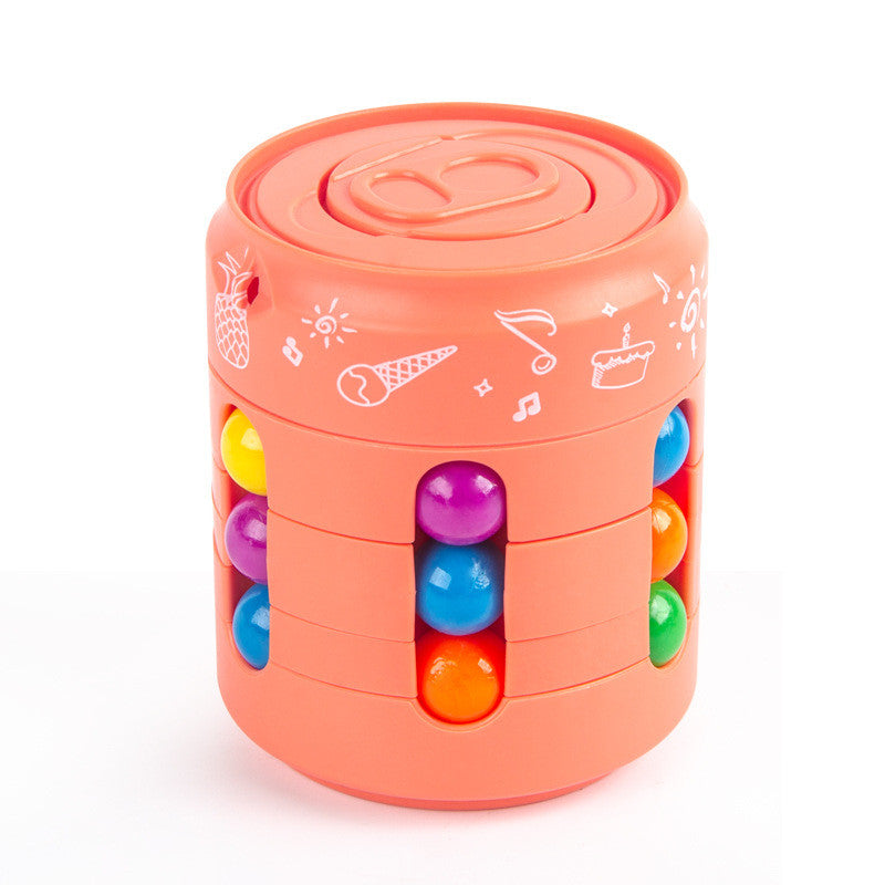 Can Cube Top Magic Colorful Beans Finger Spinning Relieves Stress