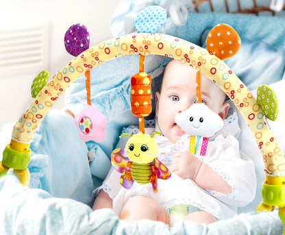 Baby Musical Mobile Toys for Bed Stroller Plush Baby Rattles Toys