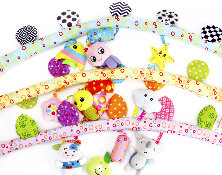 Baby Musical Mobile Toys for Bed Stroller Plush Baby Rattles Toys