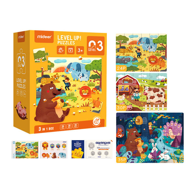 Children's Jigsaw Puzzle Elk Ladder Baby Wooden Toys Early Education Boys and Girls 2-3-6 Years Old