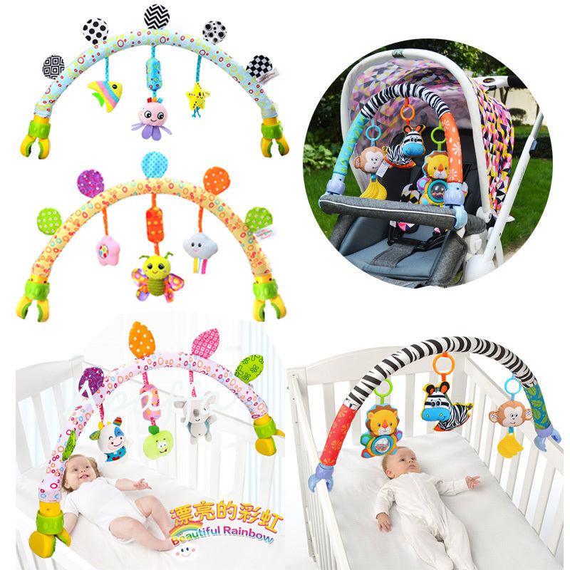 Baby Musical Mobile Toys for Bed Stroller Plush Baby Rattles Toys