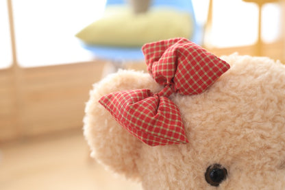 Hot 45cm 2pcs.Set Couple Teddy Bear Plush Toys Kawaii Stuffed Doll With Plaid Clothe Best Birthday Christmas Gift for Boy Girls