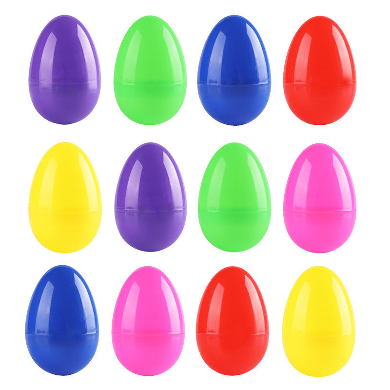 60Pcs Fillable Plastic Easter Egg Hunt Party Supply Pack Assorted Color Plastic Eggs