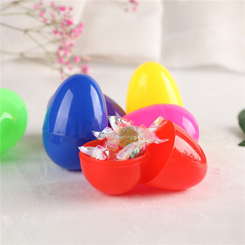 60Pcs Fillable Plastic Easter Egg Hunt Party Supply Pack Assorted Color Plastic Eggs