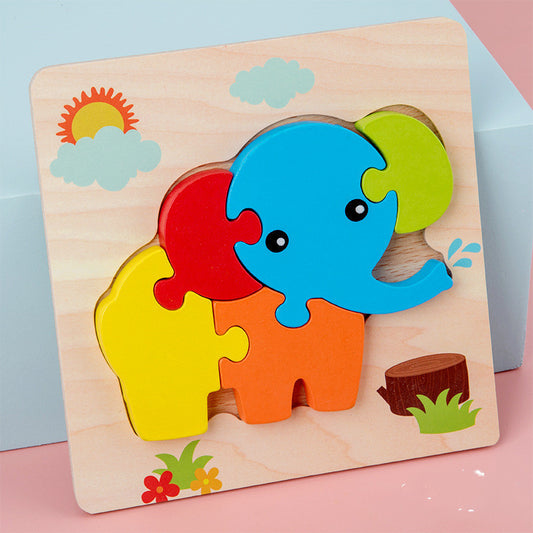 Baby Toys Wooden 3d Puzzle Tangram Shapes Learning Cartoon