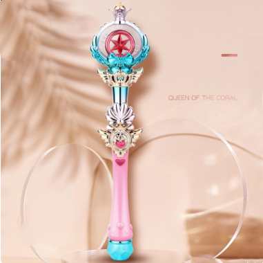 Luminous Toys Electric Lights Music Girl Children's Hand Hold Starry Sky Magic Wand Scepter Plastic Princess Queen Play Role Toy