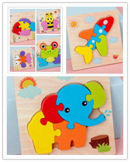 Baby Toys Wooden 3d Puzzle Tangram Shapes Learning Cartoon