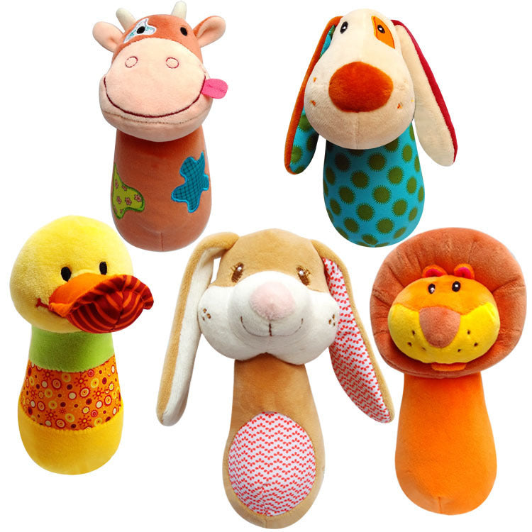 Cartoon Stuffed Animal Baby Soft Plush Hand Rattle Toys 2.0