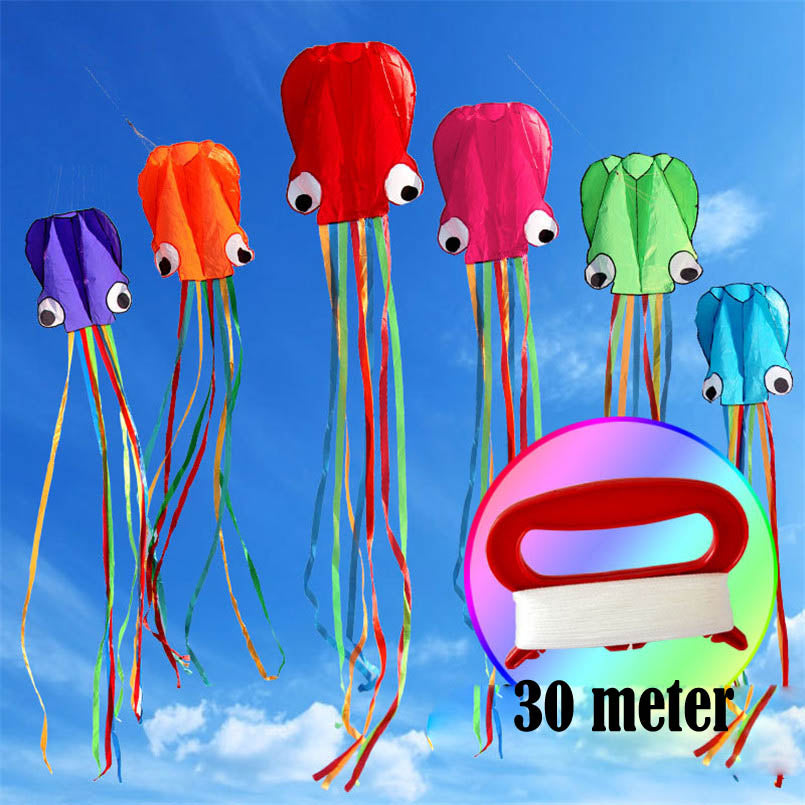 3D 4M Large Octopus Kite with Handle Line Children Outdoor Game