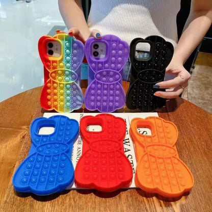 Reliver Stress Toys Push It Bubble Phone Case Color Bow Finger Pressure