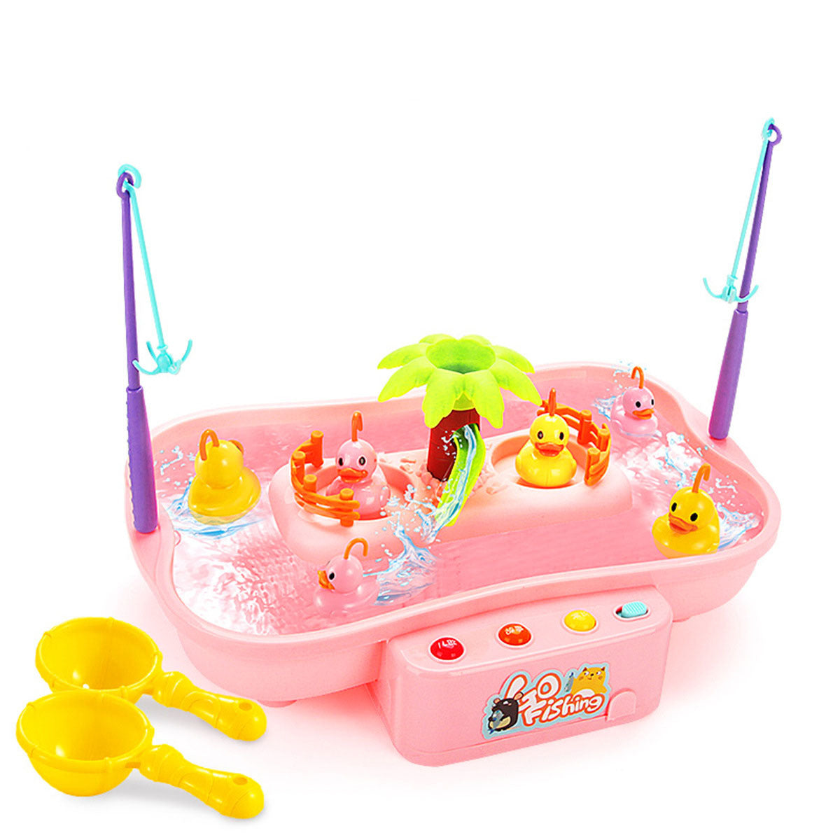 Mini Rotating Duck Fishing Game Set Fully Automatic Light