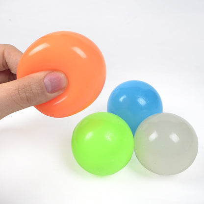 Luminous Sticky Ball Toys Sticky Wall Home Party Games Glow In The Dark Novelty Toys Decompression Squeeze Toy