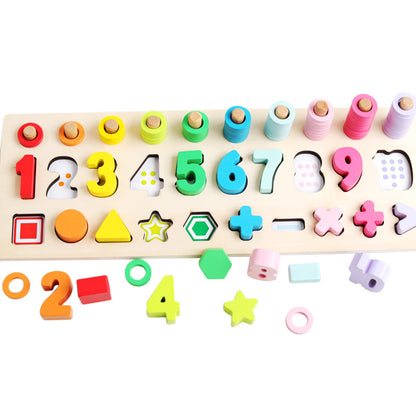 Wooden Building Blocks Educational Toys For Children'S Teaching Aids On Puzzles